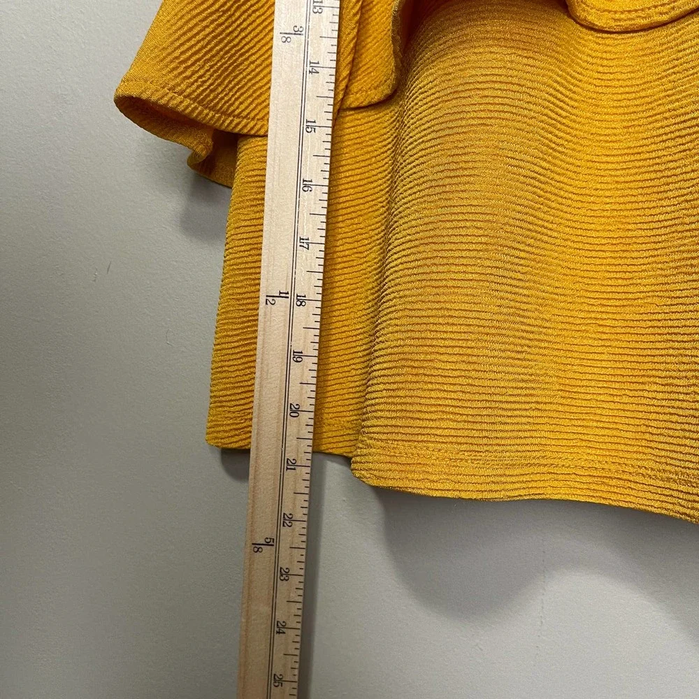 Madewell Ribbed Ruffle Float Flowy Tank Top Yellow S - Picture 5 of 6